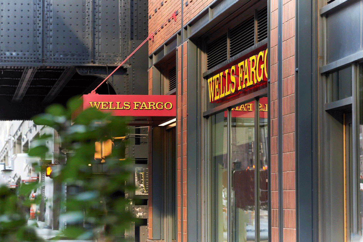 Exterior Wells Fargo building signage (Credit: Wells Fargo)